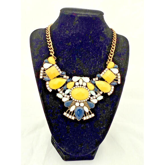 Park Lane Rhinestone Bib Statement Necklace Lotus Blossom Collection - Picture 1 of 6